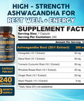 240 Capsules - 8 Month Supply - 7In1 Ashwagandha 8050Mg - Combined With Fenugreek, Maca, Turmeric, Rhodiola, Ginger, And Black Pepper - Mood, Strength, Spirit And Energy Support Supplement