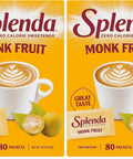SPLENDA Monk Fruit Zero Calorie Plant Based Sweetener, No Erythritol, Keto Sugar Substitute (80 Count)