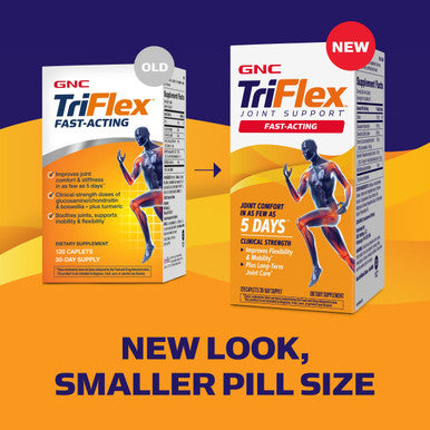 GNC TriFlex Fast Acting 2.0 Improves Joint Comfort and Stiffness, Clinical Strength Doses of Glucosamine Chondroitin and Boswellia Plus Turmeric 120 Caplets