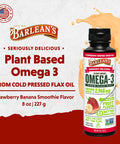 Barlean'S Omega Swirl Omega-3 Flax Oil Supplement Strawberry Banana 16 Fl Oz