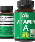 Peak Performance Raw Food Vitamin A Capsules Supplement High Potency Vitamins with Carrot Juice. Great for Immune, Skin, Eye Support. Vegan Pills, Tablets