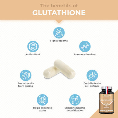 Laboratoires Nutrimea Glutathione - Reduced to 98% - Formula with Precursors Including NAC + Vitamin C - Boosts Immunity Antioxidant Anti-ageing Brighter Skin - 90 Vegan Capsules - Nutrimea - Made in France