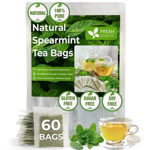 FreshDrinkUS, Premium 75 Mulberry Leaf Tea Bags, 100% Natural & Pure from Mulberry Leaves. Loose Leaf Herbal Tea. Made with Natural Material Tea Bags. No Sugar, No Caffeine, No Gluten, Vegan.