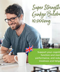 Healthspan Ginkgo Biloba 10,000mg (120 Tablets) | Added Iodine & Vitamin B5 | Reduce Tiredness & Fatigue | Support Cognitive Function & Mental Performance | Rich Source of Flavone Glycosides | Vegan