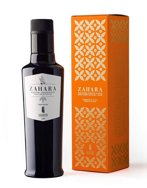 Zahara Extra Virgin Olive Oil from Italy | Sicilian Pure EVOO | Premium Early Harvest Cold Pressed Polyphenol Rich | Multiple Award Winner from Oleificio Guccione | 16.9 fl oz (500ml) Bottle With Beautiful Gift Box