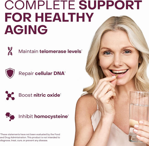 Healthycell Telomere Length Supplement - Anti-Aging Telomere Lengthening Supplements With Phytonutrients & Vitamins For Cellular Health - Ac-11 Astragalus & Resveratrol - 30 Capsules