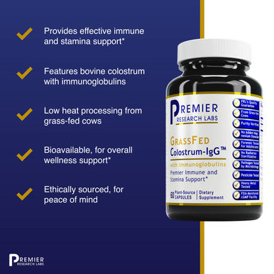 Premier Research Labs Colostrum-Igg - Supports Immune System & Stamina - Features Bovine Colostrum With Naturally Occurring Amino