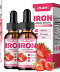 Liquid Iron Supplement For Women Men & Kids Multivitamin Iron Drops With Folate, Vitamin C, B6, B12, Zinc For Anemia, Iron Deficiency, Blood Builder, Energy - Natural Strawberry Flavor, Vegan 4 Fl Oz