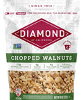 Diamond of California Chopped Walnuts, Raw Walnuts for Baking, Snacking and Salads, 8 oz.