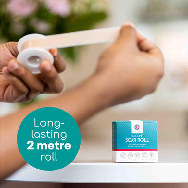 Medi Grade Silicone Scar Sheets, 80 Inches Long - Reusable Silicone Scar Tape For C-Section, Keloid, Burn, Acne And Surgical Scars - Silicone Scar Strips - Includes Hygienic Storage Case/Sheet