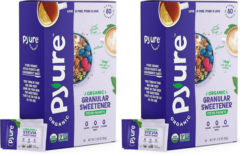 Pyure Organic Stevia Packets Zero Calorie Sweetener for Coffee and Baking Granulated Stevia Sugar Substitute PlantBased Keto Diabetic & Paleo Friendly USDA Organic NonGMO 1000 Packets