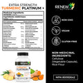 Renew Actives Turmeric Curcumin Supplement: Potent Turmeric Platinum + Supplement With 95% Curcuminoids, Ginger & Bioperine Black Pepper - 120 Capsules