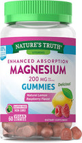 Magnesium Gummies | 200mg | 60 Count | Vegan, Non-GMO & Gluten Supplement | Enhanced Absorption | by Nature's Truth