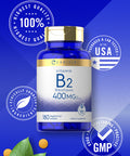 Carlyle Vitamin B-2 400Mg | 180 Tablets | Vegetarian, Non-Gmo, Gluten Free Supplement | Vitamin B2 Riboflavin