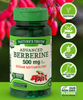 Nature's Truth Berberine 500mg | 60 Capsules | Vegetarian, Non-GMO, & Gluten Supplement