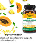 Country Life Papaya Digestive Support Daily Enzymes To Promote Digestive Health And Nutrient Absorption 500 Ct