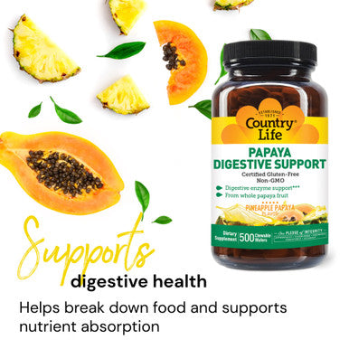 Country Life Papaya Digestive Support Daily Enzymes To Promote Digestive Health And Nutrient Absorption 500 Ct