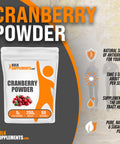 Bulksupplements.Com Cranberry Powder - Cranberry Supplements For Women & Men, Dried Cranberries Unsweetened - For Urinary Tract Health, Gluten Free & Sugar Free, 5G Per Serving, 250G (8.8 Oz)