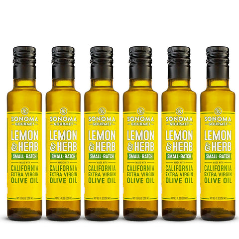 Sonoma Gourmet: Basil & Parmesan Flavored Olive Oil | 100% California Extra Virgin Olive Oil | 8.5 FL OZ (Pack of 2)