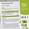 Vitabright Black Maca Root Capsules for Women & Men 180 (2 a day) Maca Root Extract Equal to 11000mg Pure Organic Maca Root Powder Yellow & Black Maca Complex + Black Pepper for Better Absorption - VitaBright