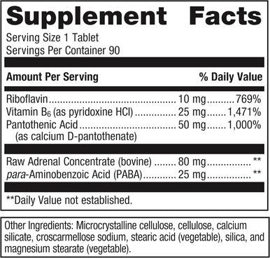 Metagenics Adrenogen - Adrenal Health Support - Raw Adrenal Complex - Aid in Hormone Balance - with B Vitamins & PABA - d Raw - Non-GMO - Gluten- - 90 Tablets