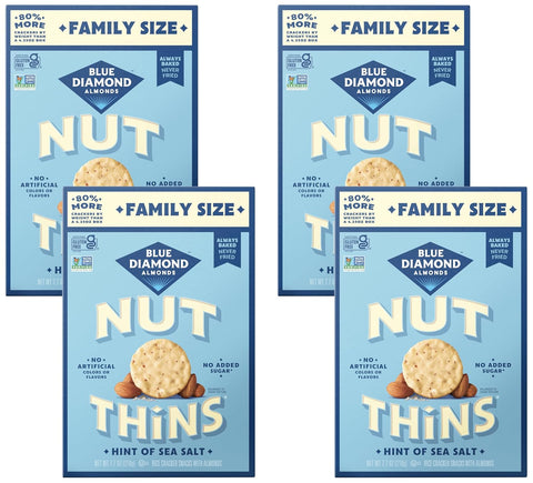 Blue Diamond Almonds Nut-Thins Hint of Sea Salt, 4.25 oz, Pack of 6