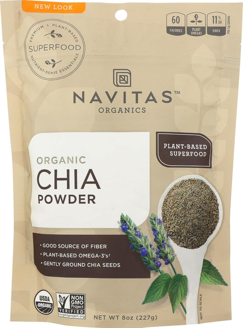 Navitas Organics Chia Seeds Ã¢â‚¬â€œ For Chia Pudding, Smoothies, Baking, Salads & More Ã¢â‚¬â€œ Omega 3, Fiber, Minerals - USDA Organic, Non GMO, Kosher, Gluten Free, Keto (8oz. Bag, 8 Servings)