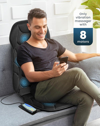 Comfier Massage Seat Cushion, Back Massager With 8 Massage Nodes & 5 Modes, Adjustable Chair Massage Pad With Heat For Home Office, Heated Chair Pad Gifts For Mom,Dad