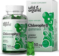 Wild & Organic Chlorophyll Gummies 50Mg - Chlorophyll Supplements For Detox Cleanse - Internal Deodorant W/Sodium Copper Chlorophyllin - Chlorophyll Herbal Supplement - 60 Chlorophyll Powder Chews