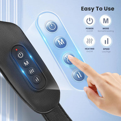 Cordless Shiatsu Neck Massager With Soothing Heat, Usb C Rechargeable Deep Tissue 6D Kneading Electric Massage For Body Muscle Pain Relief, Lightweight And Hand-Free, Gifts For Men Women