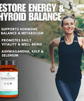 Thyroid Support Supplement With Iodine, Kelp, Ashwagandha, Selenium & Zinc - Supports Energy, Metabolism & Thyroid Health - L-Tyrosine, Schisandra & Bladderwrack - 60 Capsules