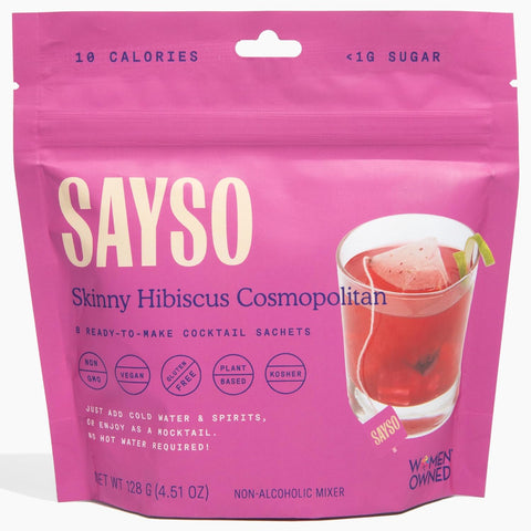 SAYSO Variety Pack | Skinny Mix: Spicy Margarita, Cardamom Paloma, Hibiscus Cosmopolitan & Honey Rosemary Moscow Mule - Craft Cocktail & Mocktail Mixers (Low-Calorie & Low Sugar), 8-Pack Assorted