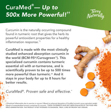Terry ly CuraMed 200 mg (3 Pack) - 60 Vegan Capsules - Superior Absorption BCM-95 Curcumin Supplement, Promotes Healthy Inflammation Response - Non-GMO, Gluten-Free, Kosher - 180 Servings