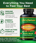 Life's Fortune Multivitamin All Natural Energy Source Supplying Whole Food Concentrates Antioxidants Amino Acids Enzymes Trace Minerals & More 90 Count