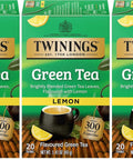 Twinings Lemon & Ginger, Caffeine-Free Herbal Tea Bags, 100 CT Box (1 Pack) | Spicy & Tangy, Ginger, Lemon Peel, Lemongrass, Blackberry Leaves, Soothe Digestion, 100 Foil Lined Individually Wrapped Bags