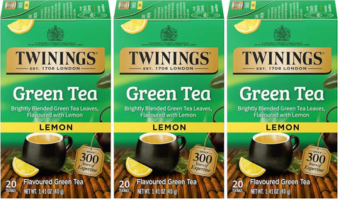 Twinings Lemon & Ginger, Caffeine-Free Herbal Tea Bags, 100 CT Box (1 Pack) | Spicy & Tangy, Ginger, Lemon Peel, Lemongrass, Blackberry Leaves, Soothe Digestion, 100 Foil Lined Individually Wrapped Bags