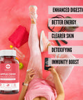 Nutriumph Apple Cider Vinegar Gummies With The Mother Vegan Weight Loss, Detox, Immune Support, Skin, Hair And Nails Men & Women With Vitamin B12 & Folate 60 Acv Gummy Vitamins