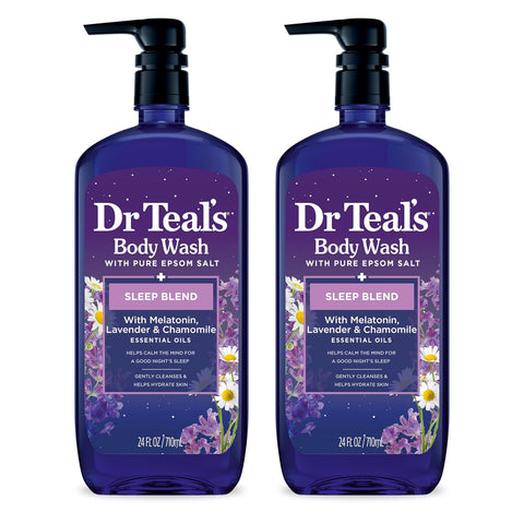 Dr Teal's Body Wash with Pure Epsom Salt, Cannabis Sativa Hemp Seed Oil, 24 fl oz (Pack of 2)