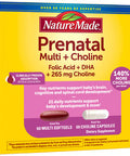 Nature Made Prenatal Vitamin Softgels + Choline Capsules Folic Acid + Dha + Choline 60 Prenatal Vitamins For Women 60 Choline Supplements Capsules 60 Day Supply