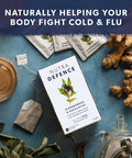 Nutra Tea NUTRADEFENCE - Cold and Flu Tea | Immunity Tea - Supports & Boosts The Immune System Includes Elderberry Eucalyptus and Licorice Root - 20 Enveloped Tea Bags Herbal Tea