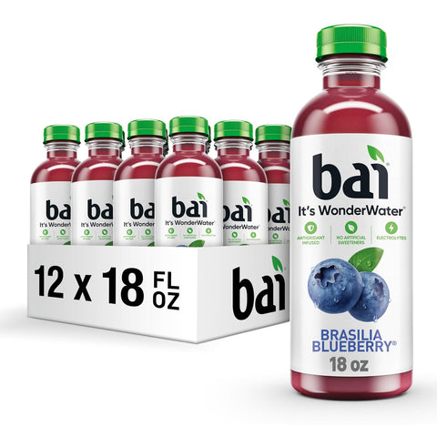 Bai Antioxidant Infused Water Beverage, Molokai Coconut, with Vitamin C and No Artificial Sweeteners, 18 Fluid Ounce Bottle, 12 Pack