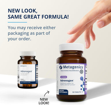 Metagenics Adrenogen - Adrenal Health Support - Raw Adrenal Complex - Aid in Hormone Balance - with B Vitamins & PABA - d Raw - Non-GMO - Gluten- - 90 Tablets