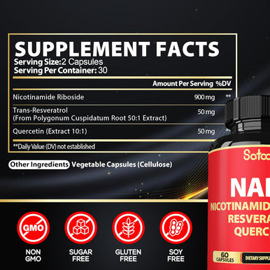 3In1 1000Mg Pure Nad+ Supplement With Liposomal Nicotinamide Riboside 900Mg Nr, Resveratrol, Quercetin - Cellular Energy & Repair, Vitality, Healthy Aging - 60 Count