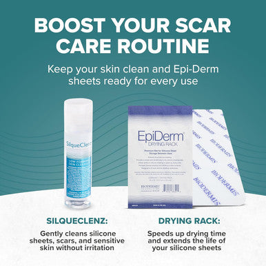 Epi-Derm C-Strips, Premium Grade Silicone Scar Sheets For C-Section, Tummy Tuck, Cardiac Surgery Scars, Easy To Use & Reusable Silicone Gel Sheets For Scars, 1.4 X 6 In - 1 Pack, Natural