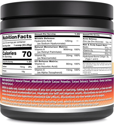 Amazing Nutrition Formulas Hydrolyzed Collagen with Hyaluronic Acid & Multivitamins Supplement | 30 Servings Powder | 660 Grams | Chocolate Flavor