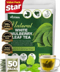 WOTIHA 50 Count Premium White Mulberry Leaf Tea Bags - 100% Natural & Pure, Improves Digestion, Supports Wellness, Slightly Sweet & Refreshing,Non-GMO Caffeine-Free, Additive-Free, Sugar-Free, Vegan