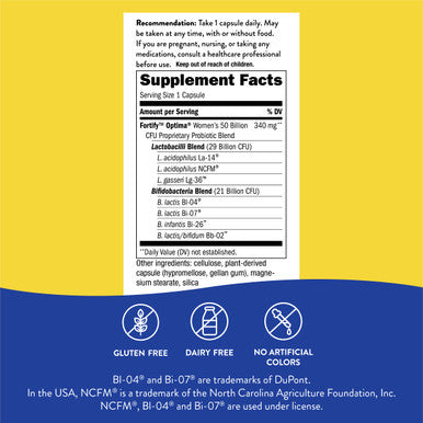 Nature'S Way Fortify Optima Daily Probiotic For Women, 50 Billion Live Cultures, Digestive And Immune Health Support Supplement*, 30 Vegan Capsules