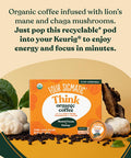 Four Sigmatic Mushroom Coffee K-Cups | Organic And Fair Trade Dark Roast Coffee With Lion S Mane Mushroom Powder & Yacon | Focus & Immune Support | Vegan & Keto | Sustainable Pods | 24 Count.