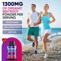 Built Nature Beetroot Supplement Capsules For Nitric Oxide Booster - Rich In Nitrates - Organic Beet Root For Natural Energy & Peformance - 60 Capsules