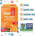 Ener-C Orange Multivitamin Drink Mix Powder Vitamin C 1000Mg & Electrolytes With Real Fruit Juice Natural Energy & Immune Support For Women & Men - Non-Gmo Vegan & Gluten - 60 Count